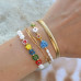Millefiori beads square flower 6mm - Multicolor